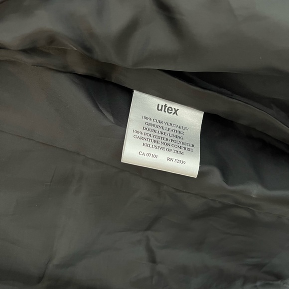 Utex Design Genuine Leather Jacket with Contrast Stitching - Picture 2 of 2
